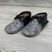 Leather Moccasins Zebra Fringe