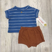 NEW 2 Pc Striped Shirt & Solid Shorts