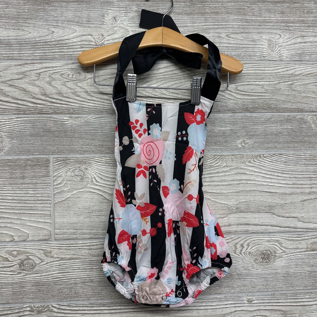 NEW Halter Romper Flowers Stripes 3-6m