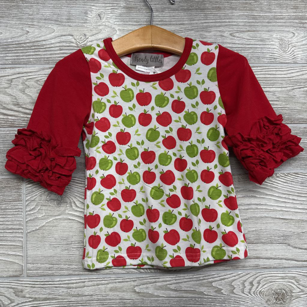 NEW LS Shirt Apples Ruffles 12m