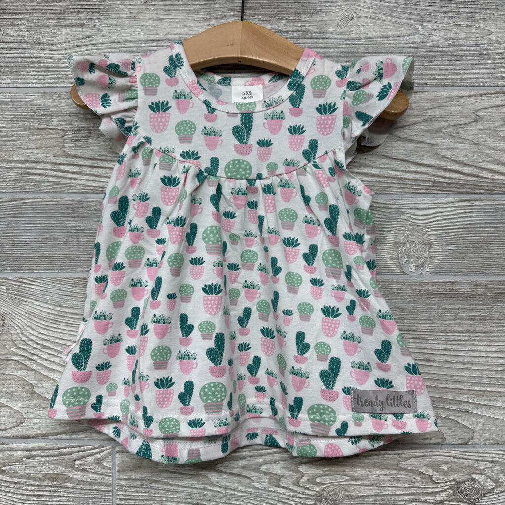 NEW Dress Flutter Sleeves Cactus