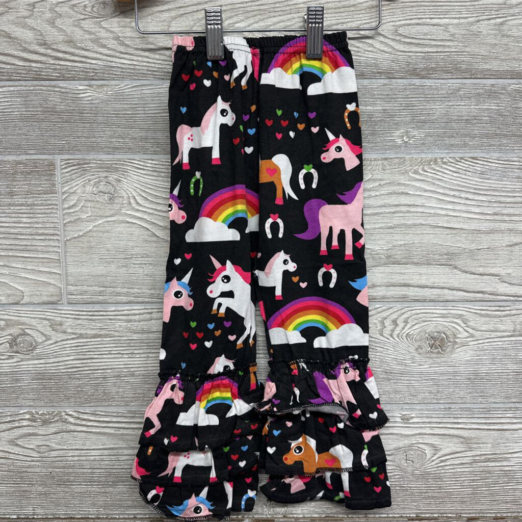 NEW 2 Pc LS Shirt & Pants Ruffles Unicorns