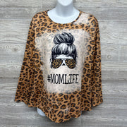 LS Shirt #momlife Animal Print