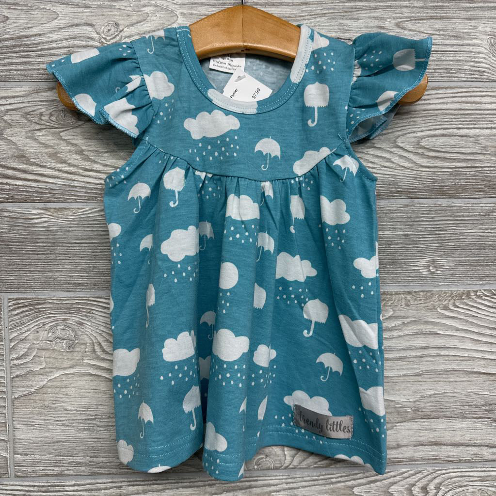 Dress Flutter Sleeves Rain Clouds 0-3m