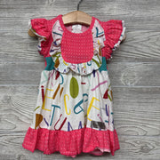 Dress Flutter Sleeves Letters Ruffles