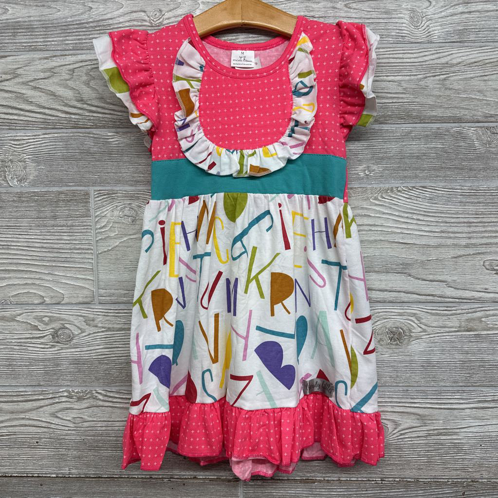 Dress Flutter Sleeves Letters Ruffles 3T