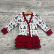 NEW LS Button Up Dress Nordic Ruffles