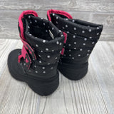 Double Velcro Snow Boots Dots Hearts 8c