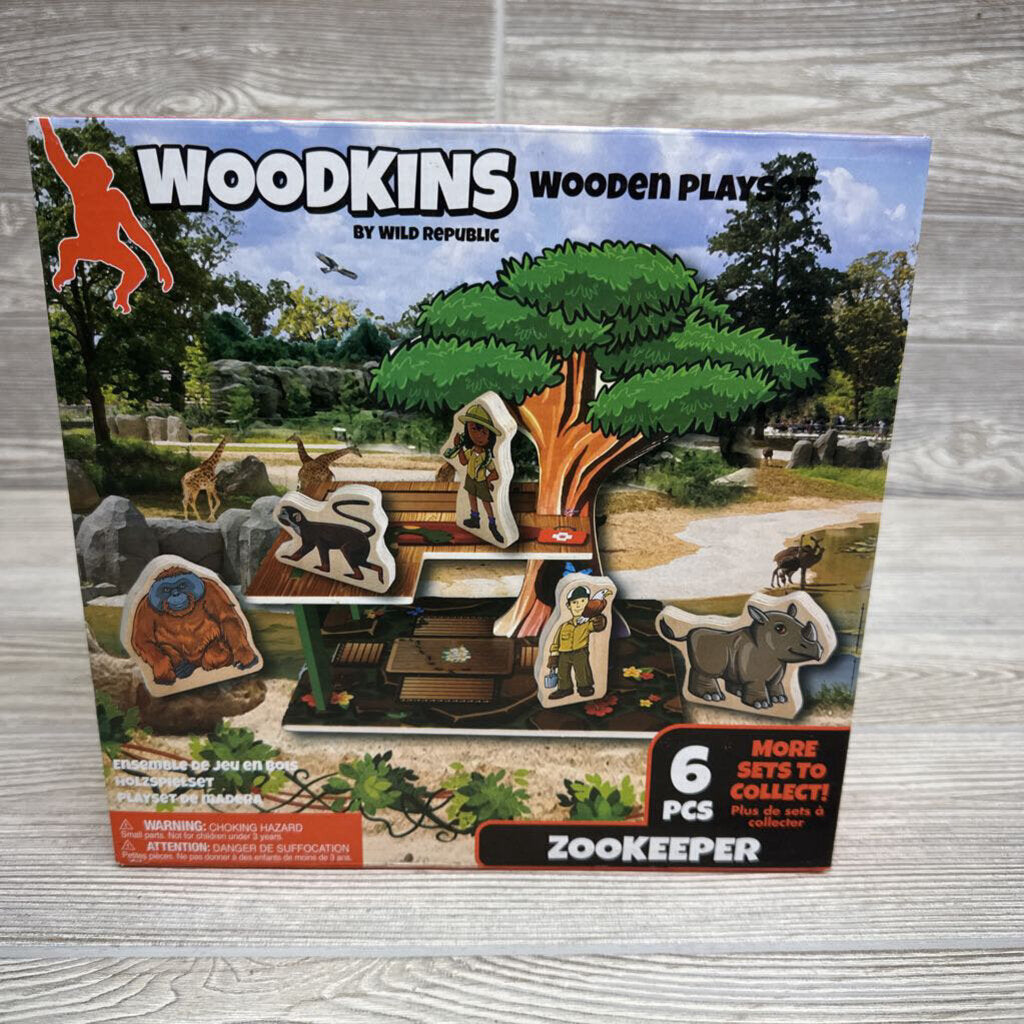NEW Wooden Zookeeper Playset