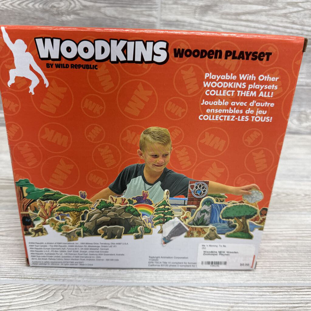 NEW Wooden Zookeeper Playset