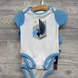 NEW 3 Pk Bodysuit Minnesota United FC Soccer Team