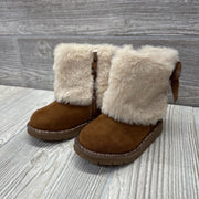 Side Zip Faux Fur Boots Glitter Sole