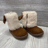 Side Zip Faux Fur Boots Glitter Sole