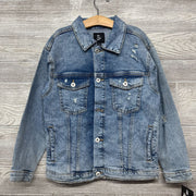 NEW Acid Washed Distressed Denim Jacket