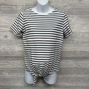 Nursing Shirt Front Tie Stripes