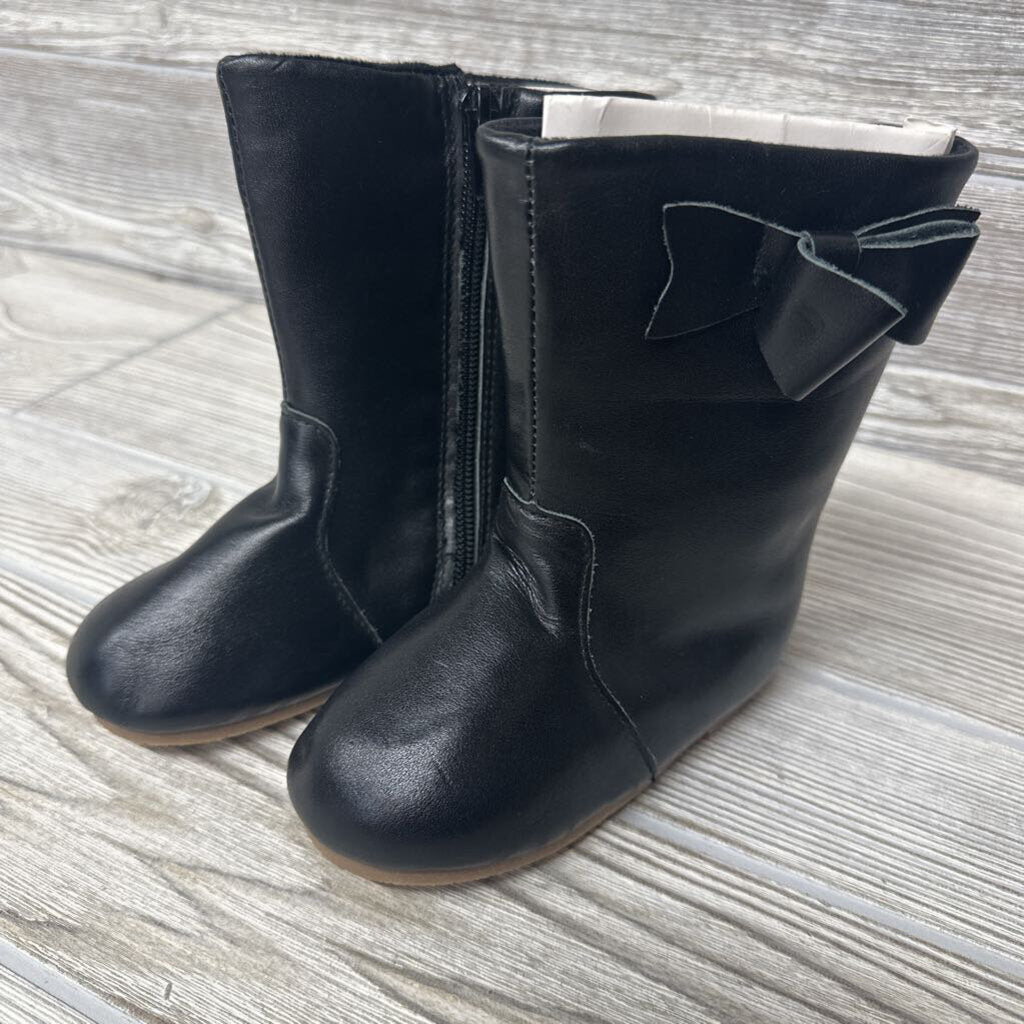 NEW Faux Leather Boots Bow