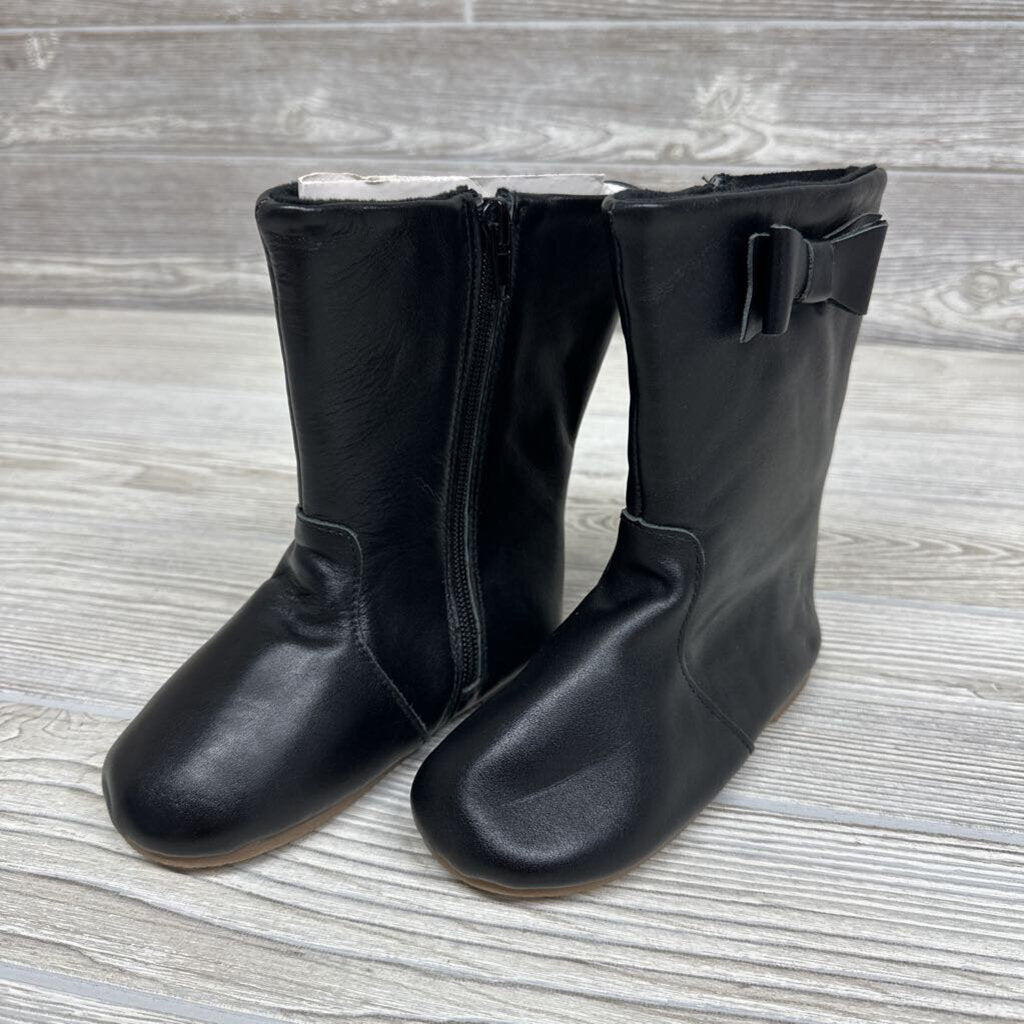 NEW Faux Leather Boots Bow