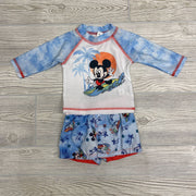 2 Pc Swimsuit Mickey Mouse Palm Trees