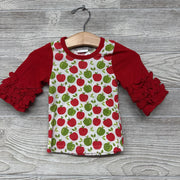 NEW LS Shirt Apples Ruffle Sleeves