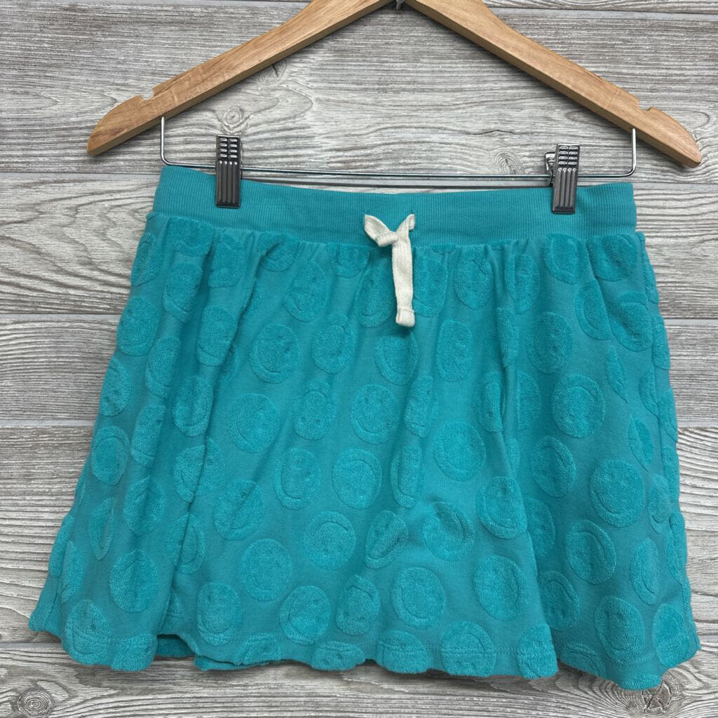 Drawstring Terry Cloth Skort Smiley Faces