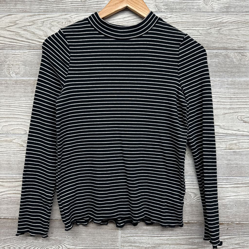 NEW LS Ribbed Shirt Stripes Lettuce Trim