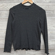 NEW LS Ribbed Shirt Stripes Lettuce Trim