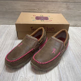 NEW Driving Moc Slip On Shoes Pink Ribbon