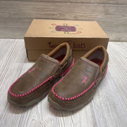 NEW Driving Moc Slip On Shoes Pink Ribbon