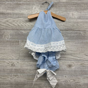 NEW 2 Pc Seersucker Halter Top & Bummies Eyelet 18-24m