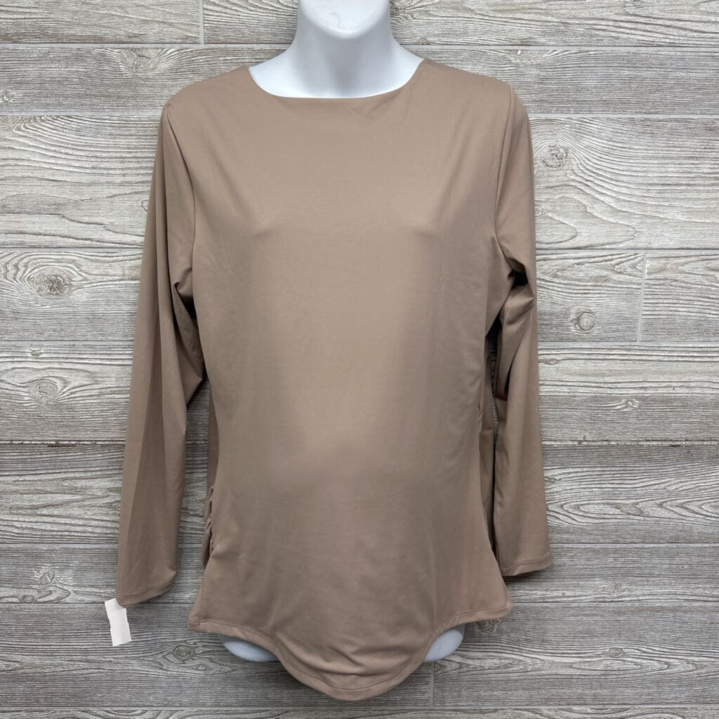 LS Scoop Neck Ruched Shirt