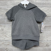 NEW 2 Pc Shirt W/ Hood & Quilted Shorts