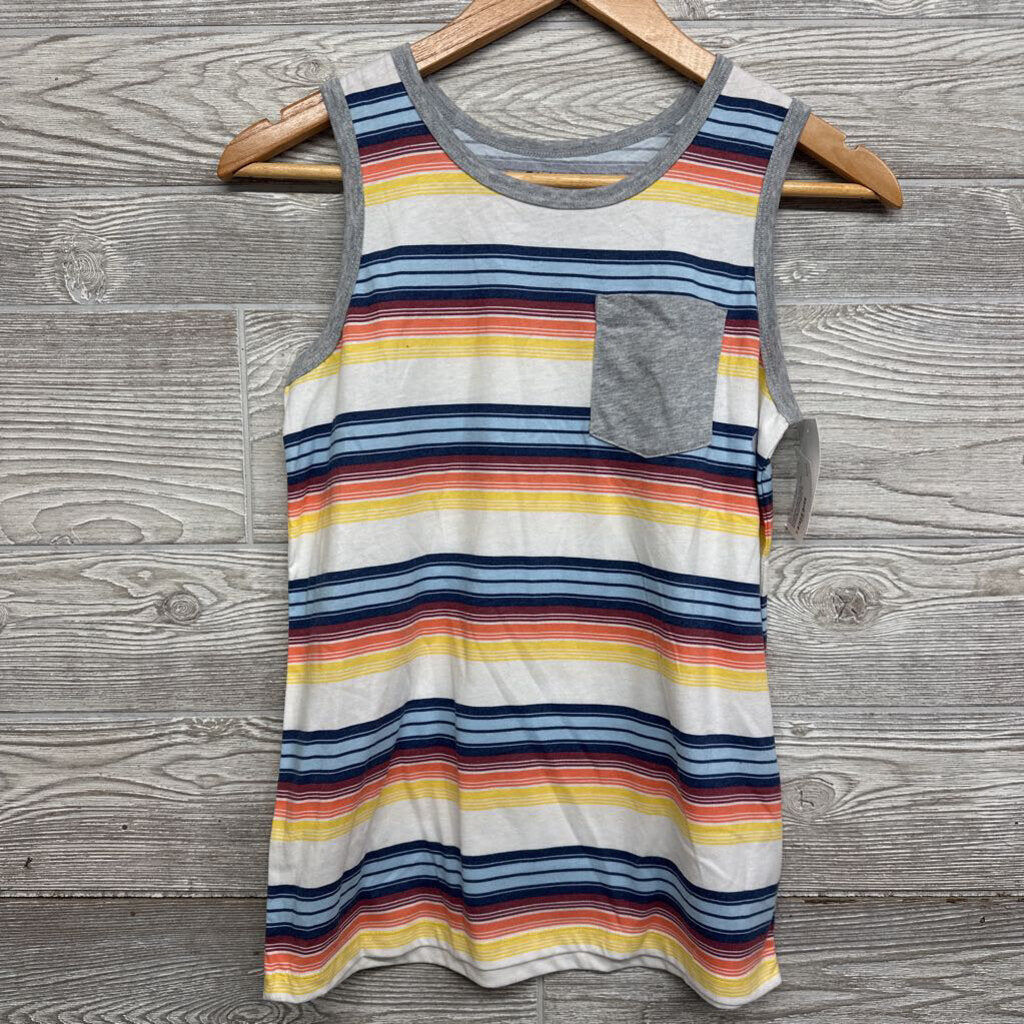 NEW Tank Top Stripes Chest Pocket