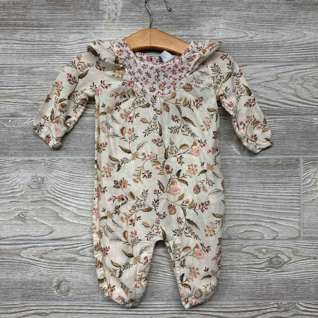 1 Pc LS Outfit Flowers Ruffle Shoulders