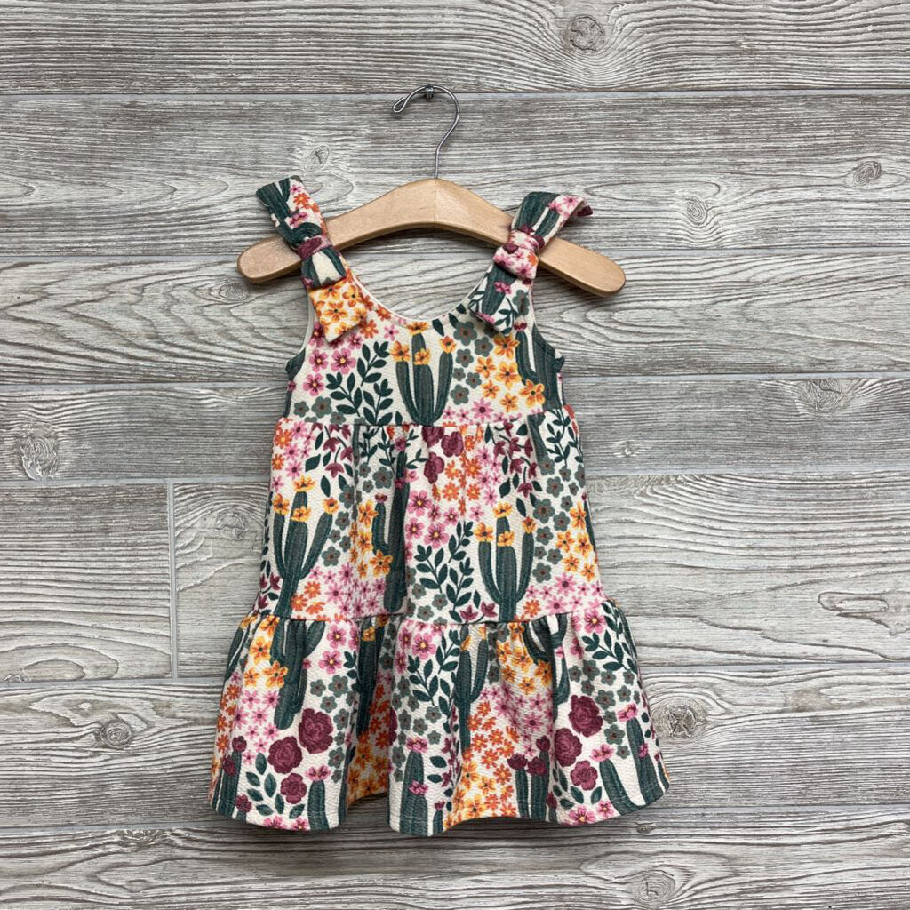 Tank Dress Cactus Flowers Bow Straps
