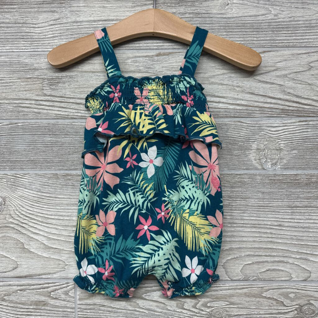 Tank Smocked Romper Flowers