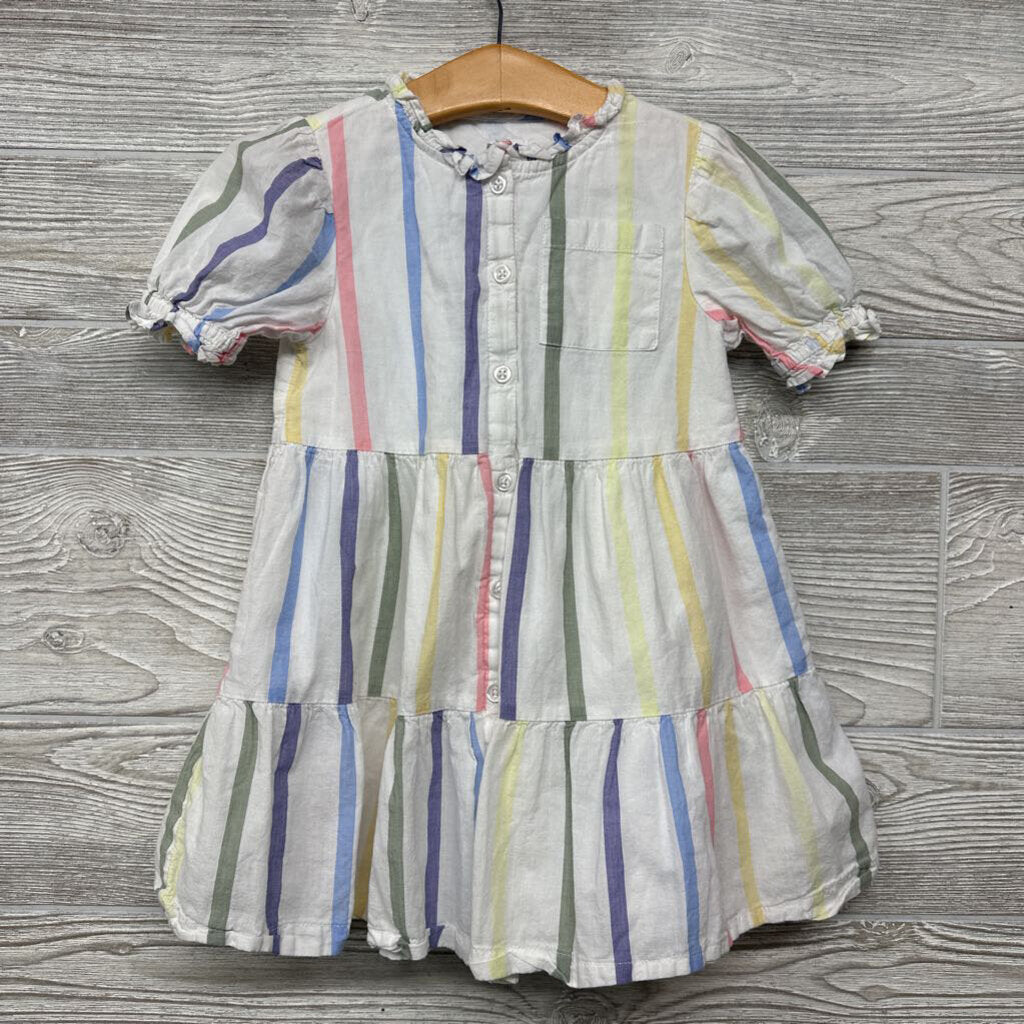 Button Up Dress Stripes Chest Pocket
