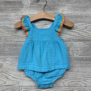 Muslin Sunsuit Macrame Trim