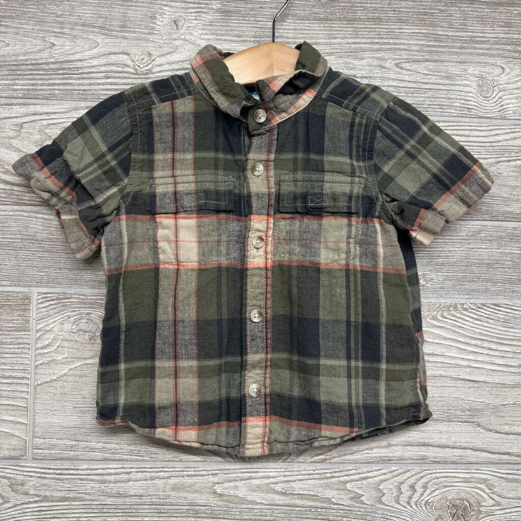 SS Button Up Plaid Shirt