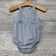 NEW Overall Romper Stripes Front Ruffles