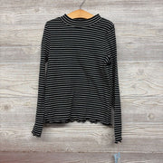 NEW LS Ribbed Shirt Stripes Lettuce Trim