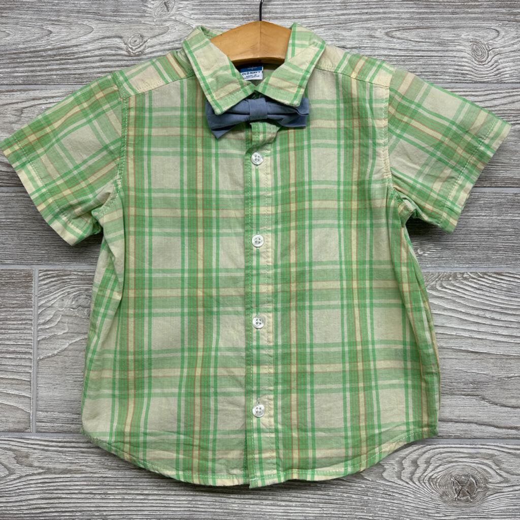 Plaid SS Button Up Shirt & Tie