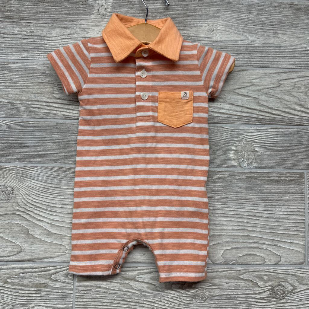 Polo Shorty Romper Stripes Chest Pocket