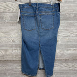 NEW Side Panel Midi Denim Skirt Raw Trim