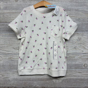 NEW Waffle Knit Shirt Chest Pocket Flowers