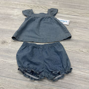 2 Pc Chambray Outfit Tank & Shorts