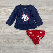 2 PC Swimsuit LS Swimshirt & Bottoms Unicorn