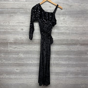 1 Pc LS Cold Shoulder Velour Outfit Stars Dots