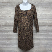 NEW LS Ruched Dress Animal Print