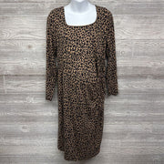 NEW LS Ruched Dress Animal Print