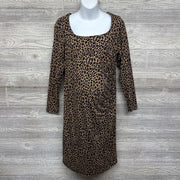 NEW LS Ruched Dress Animal Print